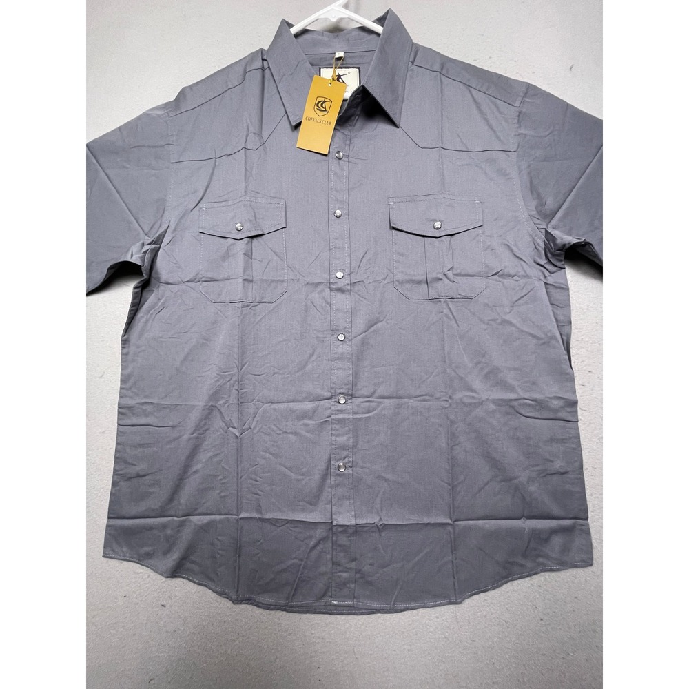 COEVALS CLUB Western Shirt Cotton Blend Gray XL Mens